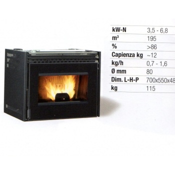 Pellet energy cartridge panoramic crystal 6.8 kw